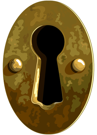 Illustration of antique bronze keyholeのイラスト素材
