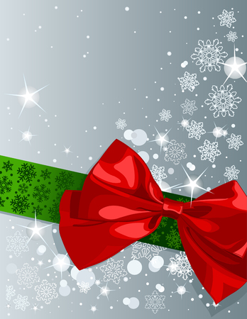 Christmas design with bow and shining starsのイラスト素材