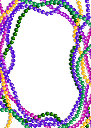 Mardi Gras colorful beads background with place for textのイラスト素材