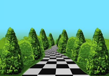 A long and tangled road at the Wonderlandのイラスト素材