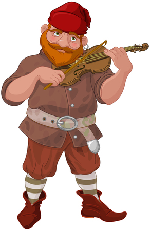 Illustration of dwarf playing violinのイラスト素材