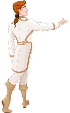 The prince looks after the fleeing the princessのイラスト素材