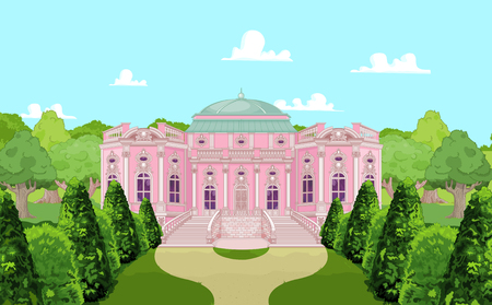 Cute romantic palace for a princessのイラスト素材