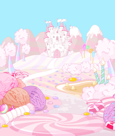 Illustration of sweet Candy landのイラスト素材
