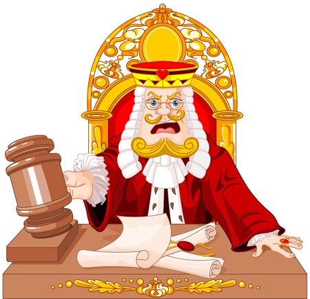 King of Hearts judge with gavel makes verdict for lawのイラスト素材