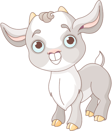 Illustration of very cute goat.のイラスト素材