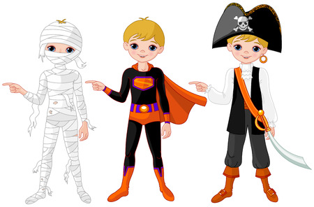Different costumes for Halloween.のイラスト素材