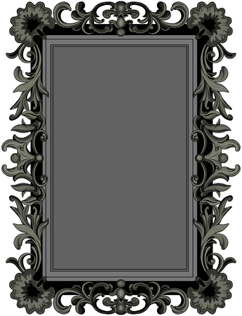 Illustration of antique black frameのイラスト素材