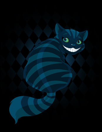 Cheshire cat sitting and looking backのイラスト素材