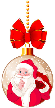 Illustration of Santa Claus gesturing shush.のイラスト素材