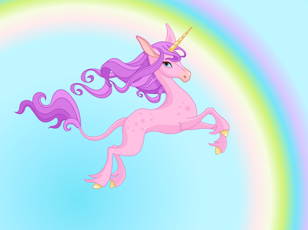 Vector illustration of cute magic unicorn.のイラスト素材