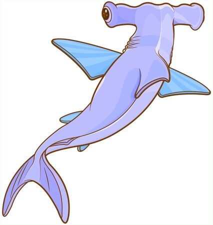 Illustration of cute hummer sharkのイラスト素材