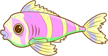 Illustration of cute exotic fishのイラスト素材