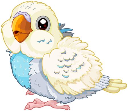 Illustration of cute baby parakeetのイラスト素材