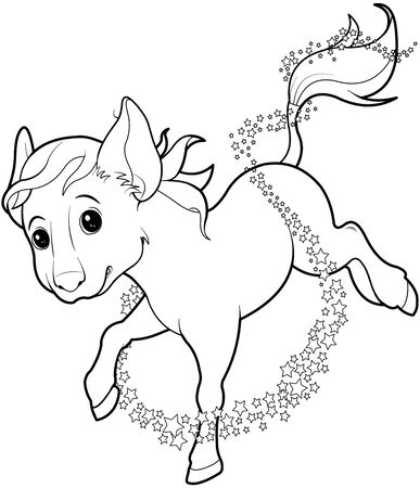 Mice turned into horse by the Fairy Godmother in Cinderellaのイラスト素材