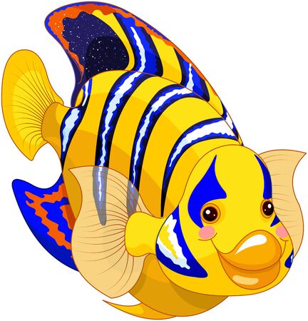 Illustration of cute angel fishのイラスト素材