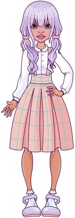 Illustration of cute modern girlのイラスト素材