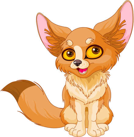 Illustration of cute Fox Fennecのイラスト素材