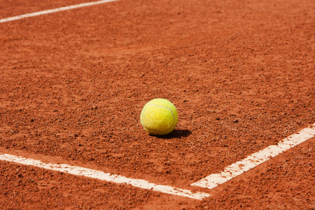 tennis court and ball