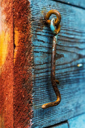 old rusty door latch. hookの写真素材