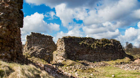 Grodno region, Belarus - April 24, 2017: Kreva Castle is the ruins of a major fortified residence of the Grand Dukes of Lithuania (Gediminas and Algirdas) in the village of Kreva, Belarusの写真素材
