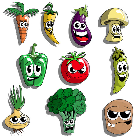 Funny Cartoon Vegetablesのイラスト素材