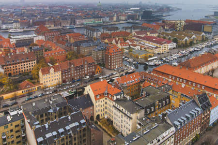 Copenhagen center skyline city view at the autumnの写真素材