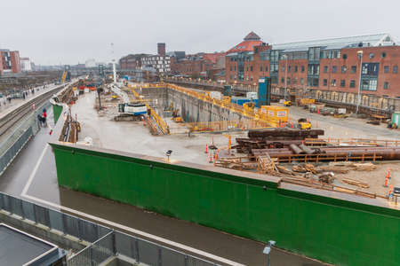 Ny Ellebjerg, Denmark - February 29 2020: Ny Ellebjerg metrostation during the construction periodのeditorial素材
