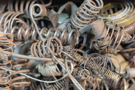 Many various rusty size compression springs. Close-upの写真素材