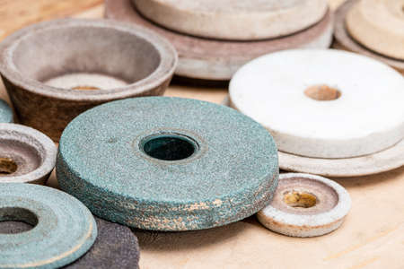 Mix of various sizes Grinding wheels collection.の写真素材