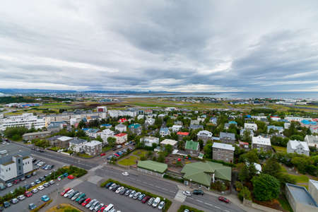 Reykjavik cityscape - colorful buildings Iceland - Capital town of Icelandの写真素材