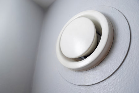 Ventilation intake in a bathroom - Denmark Copenhagen.の写真素材