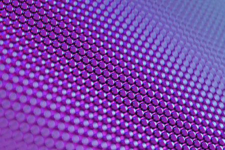 Modern shining 3D purple spheres texture - shallow focusの写真素材