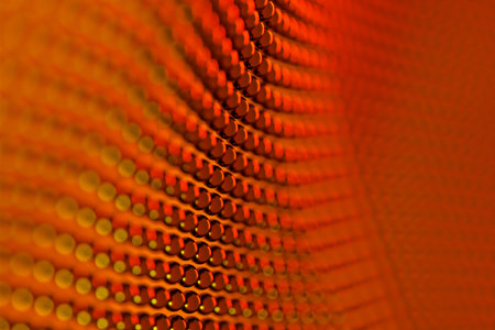 Modern shining 3D orange spheres texture - shallow focus.の写真素材