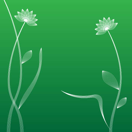 Vector flowers and leaves on a blue background isolatedのイラスト素材