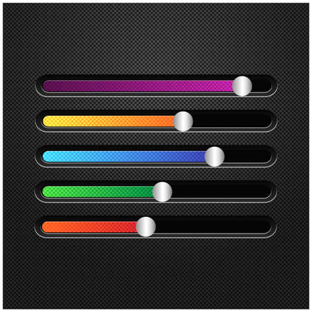 Multicolored horizontal sliders to adjust. The equalizer for a playerのイラスト素材