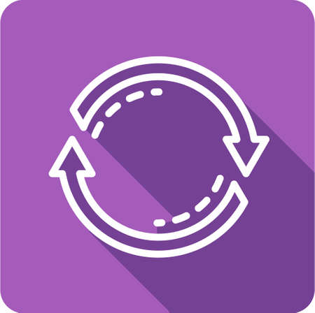 refresh icon with long shadow on an isolated backgroundのイラスト素材