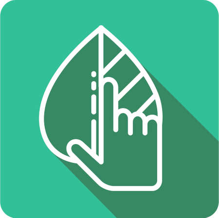 leaf in hand icon for web and mobile. ecology sign in flat design styleのイラスト素材