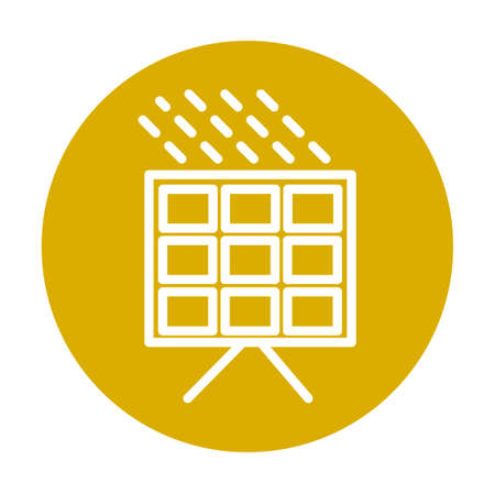 Solar energy panel. Flat web icon or sign isolated on grey background.のイラスト素材
