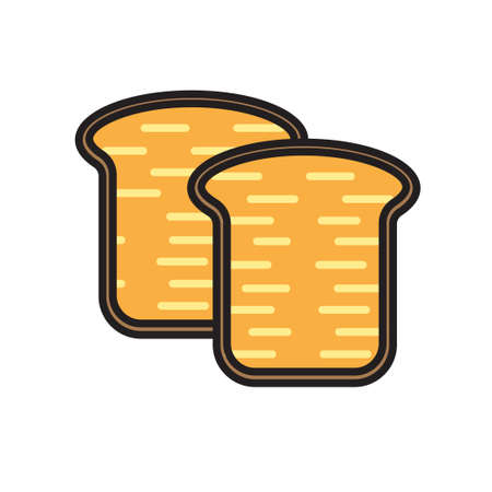 color icon two toasts on isolated backgroundのイラスト素材