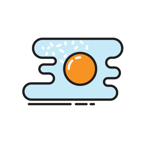 colored egg fried icon at isolated backgroundのイラスト素材