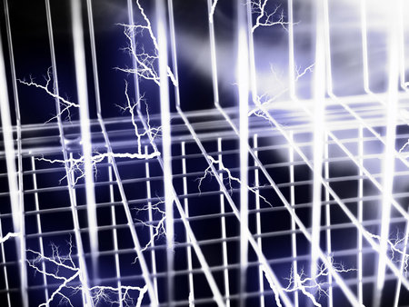 Lot of short lightnings between wires.