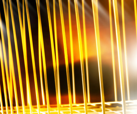 Wire background with bars, fire and smoke. Everything light by mystical worm light
