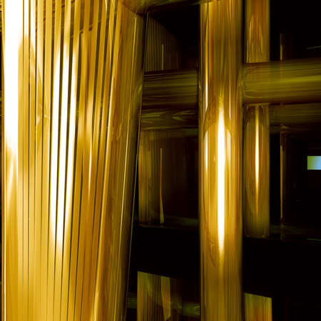 Modern structure detail made from gold with lot of reflections and shadows. Highly detailed.の写真素材