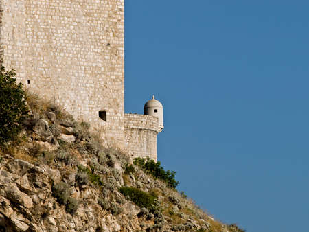 Dubrovnik old town walls detailの写真素材