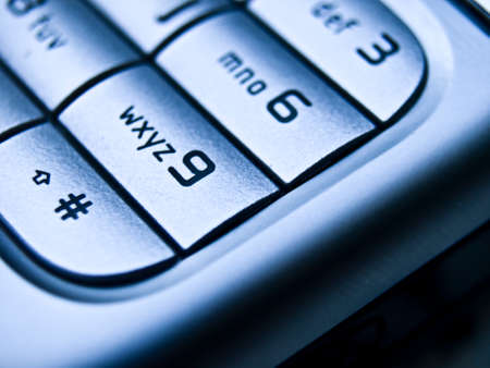 Mobile phone close up showing buttons 3, 6 and 9.の写真素材