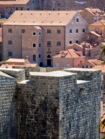 Dubrovnik old town city walls detail.の写真素材