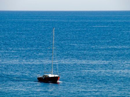 Mediterranean lifestyle near Dubrovnik with clear blue Adriatic sea.