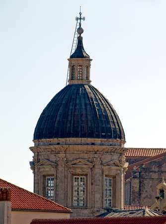 Dubrovnik detail in the old town. Part of the cathedral.の写真素材