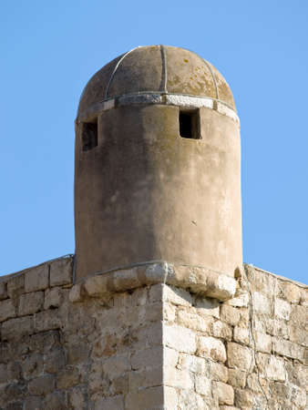 Dubrovnik old town city walls detail. Loop hole.の写真素材